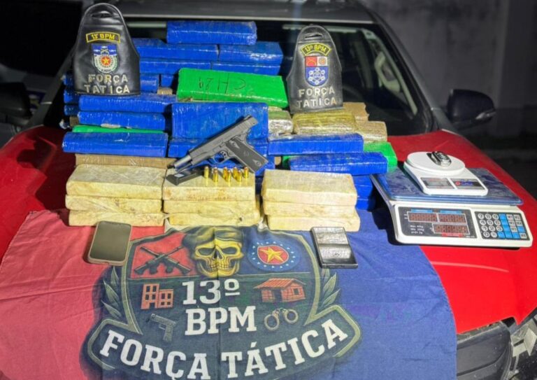 PM intercepta entrega e apreende mais de 62 quilos de drogas