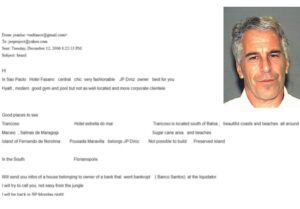 E-mails de Jeffrey Epstein falam sobre Maceió e Maragogi