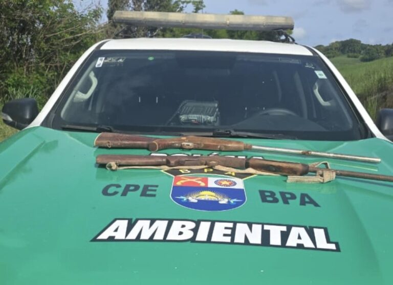 Polícia apreende duas armas de fogo durante fiscalização ambiental em Porto Calvo