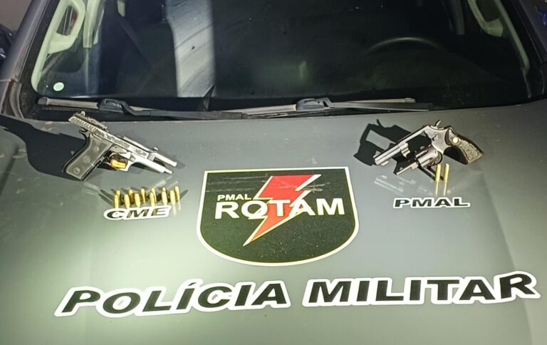 Casal é preso com armas de fogo após abordagem policial no Tabuleiro