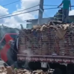 Caminhão tem princípio de incêndio no Tabuleiro do Martins