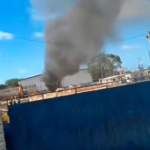 Incêndio em máquina mobiliza bombeiros em obra no Jaraguá