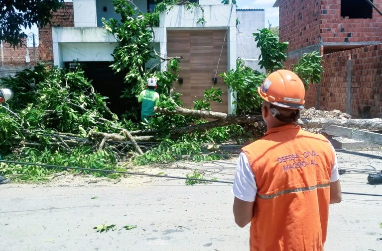 Defesa Civil de Maceió registra três ocorrências após ventos fortes no fim de semana